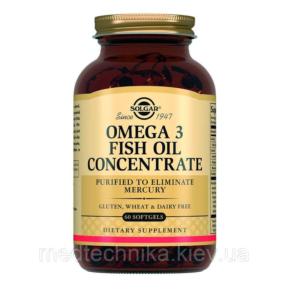 Омега-3 концентрат риб’ячого жиру, 60 капсул, Solgar, фото 1