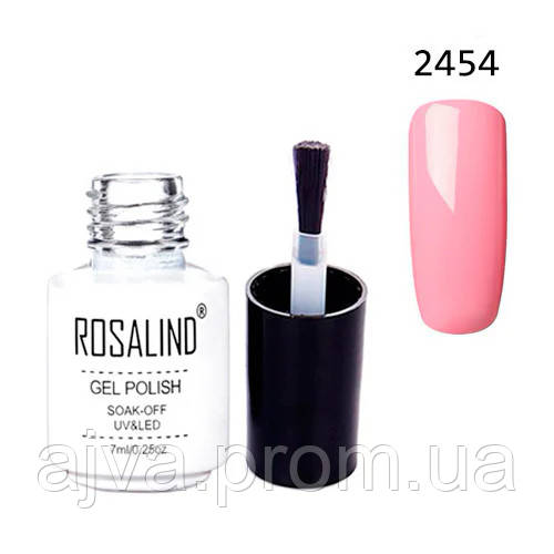 Гель-лак для нігтів манікюру 7мл Rosalind, шеллак, 2454 рожево-ліловий h