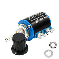 Резистор переменный, потенциометр WXD3-12-2W 10кОм многооборотный, колпачок l