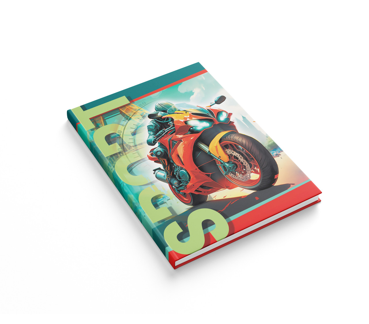 Блокнот А6, клітинка, 48 арк., ламінована тверда обкладинка, 1В2917, Мотобайк