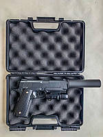 Страйкбольный Металлический пистолет с глушителем и ЛЦУ Colt 1911 Tactical игрушка !!!
