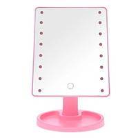 Настольное зеркало с подсветкой Large 16 LED Mirror 5308, розовое n