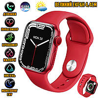Смарт часы Smart Watch SWZ37-S7 Aluminium 44мм, спорт, голосовой вызов, сообщения, пульсометр, тонометр Red