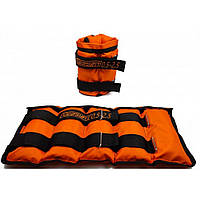 Утяжелители для ног и рук наборные EasyFit EF-AWTS-525-O, черно-оранжевые 0,5-2,5 кг (пара), Time Toys