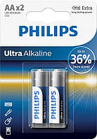 Алкалиновые батарейки Philips Ultra Alkaline АА лента 2 шт (LR6E2B/10)