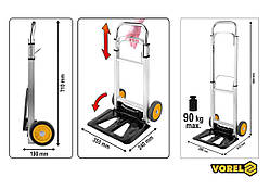 Візок 2- колісний розкладаний VOREL для максим. навантаження 90 кг [1]