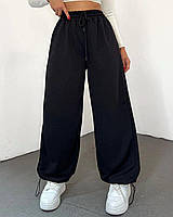Прямые штаны с затяжками снизу,размер 42-46 оверсайз