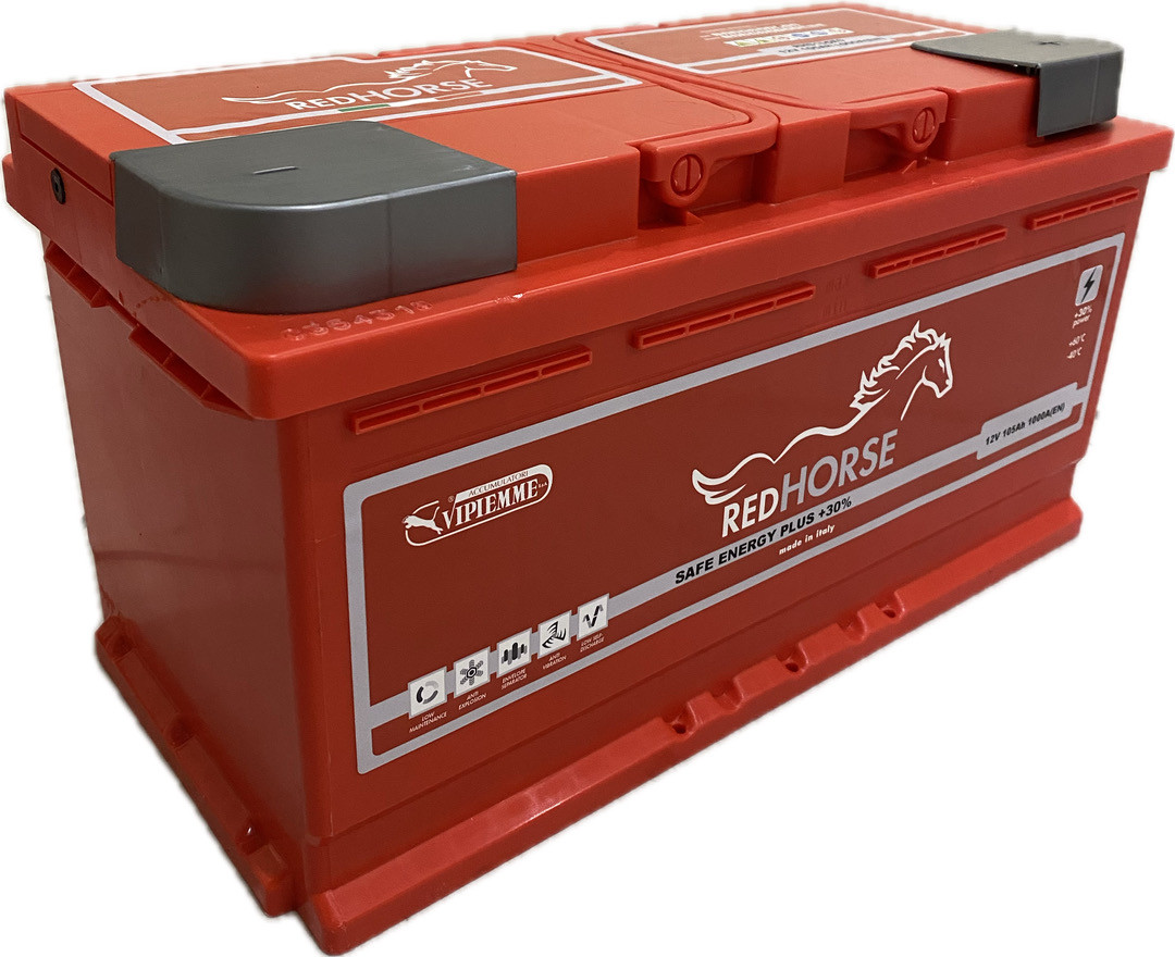 Акумулятор автомобільний RED HORSE VIP Safe Energy 105 Ah (R+) (1000A)