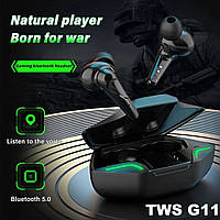 Игровые беспроводные TWS наушники Bluetooth Bakey G11 с микрофоном. Кейс, повербанк, LED подсветка. FH-190