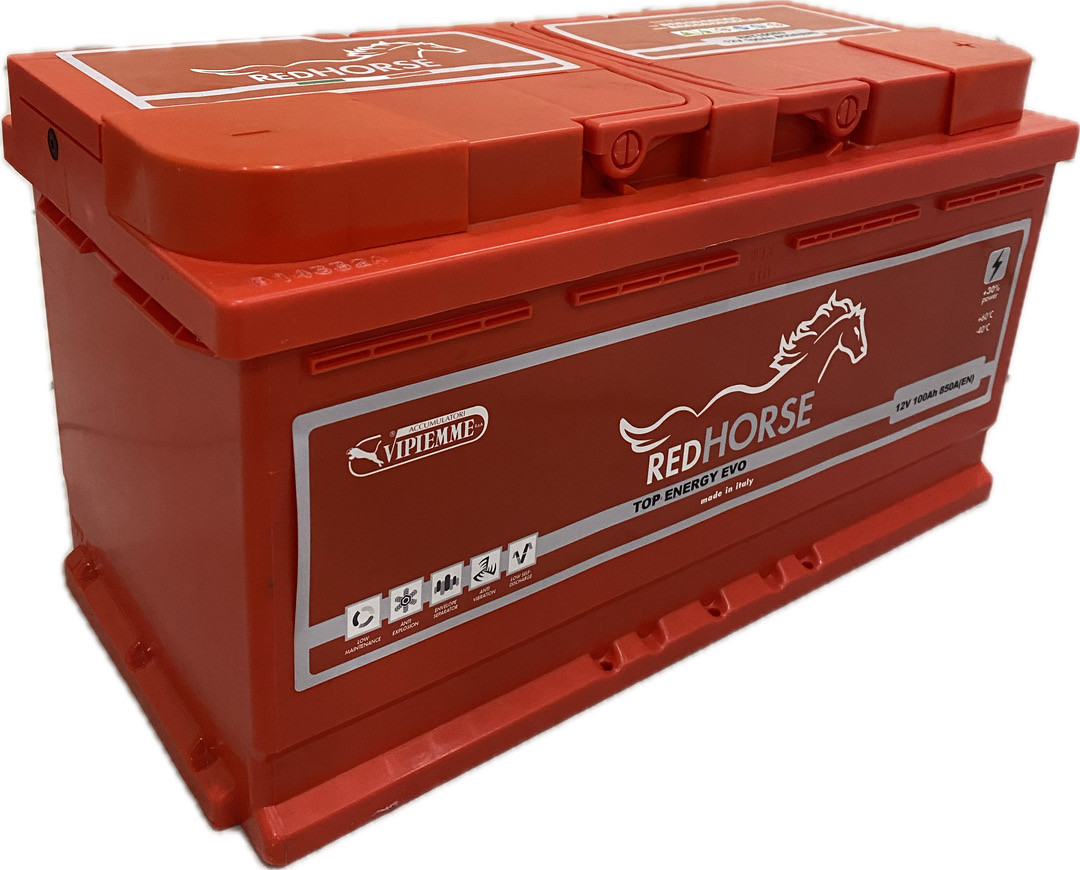 Акумулятор автомобільний RED HORSE VIP Top Energy 100 Ah (R+) (850A)