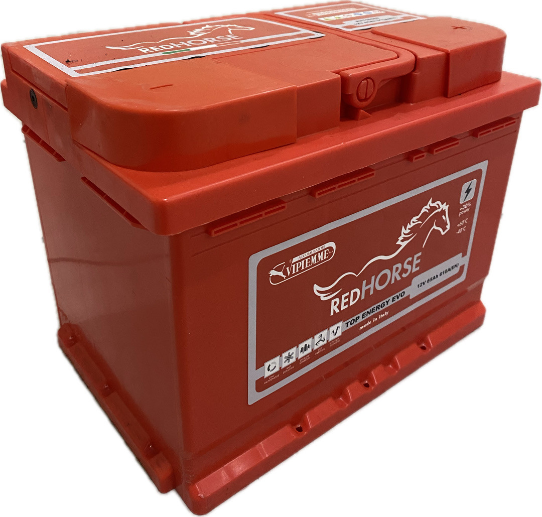 Акумулятор автомобільний RED HORSE VIP Top Energy 65 Ah (R+) (610A)