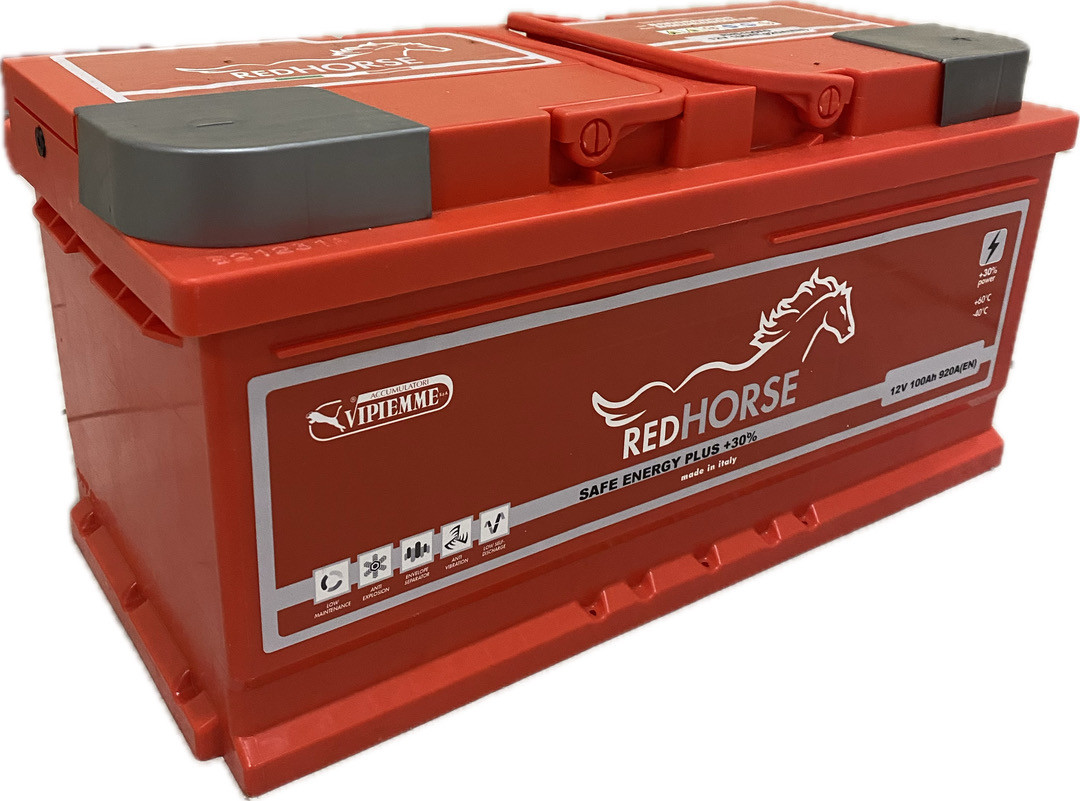 Акумулятор автомобільний RED HORSE VIP Safe Energy 100 Ah (R+) (920A)