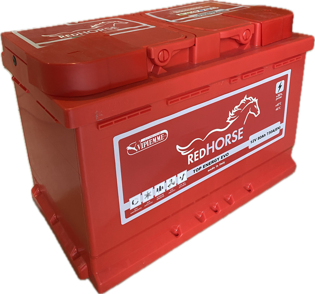 Акумулятор автомобільний RED HORSE VIP Top Energy 80 Ah (R+) (730A)