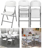 Розкладний стілець для кемпінгу - білий крісло стіл 180 см