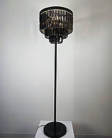 Торшер хрустальный классический черный на 6 ламп Е14 45х160 см