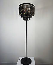 Торшер кришталевий класичний чорний на 6 ламп Е14 45х160 см