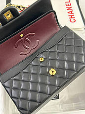 Жіноча чорна шкіряна сумка Classic Chanel Jumbo Case із золотим ланцюжком і логотипом стьобана сумка Шанель, фото 5