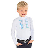 Гольф для хлопчика Trendy Tot 03-00677 з вишивкою трикотажний від 5 до 9 років - білий, 110 см (5 років)