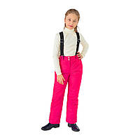 Напікомбінезон дитячий Trendy Tot 03-00670 для дівчат зимовий зі шлейками від 5 до 9 років - малиновий, 122 см