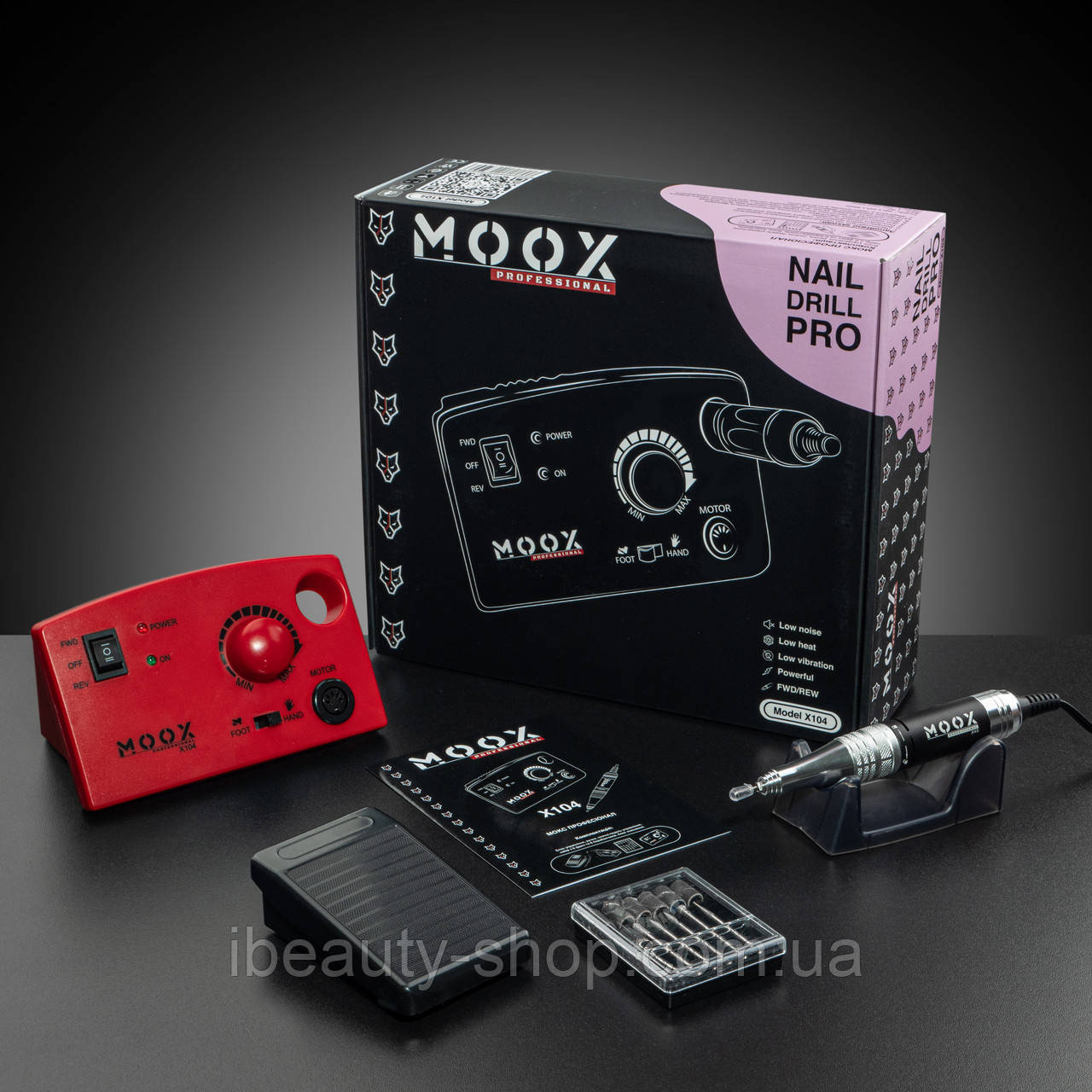 Фрезер для манікюру та педикюру Moox X104 (65 Вт,45000 об/хв), фото 1