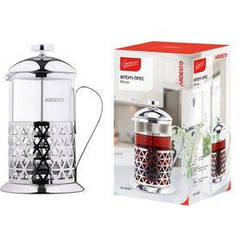 Френч-прес Ardesto Gemini Fasano, 800 мл, боросилікатне скло, неіржавка сталь, прозорий (AR1908FP)