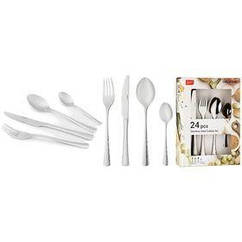 Набір столових приборів Ardesto Gemini Hammered, 24 прилади, неіржавка сталь (AR1924HS)