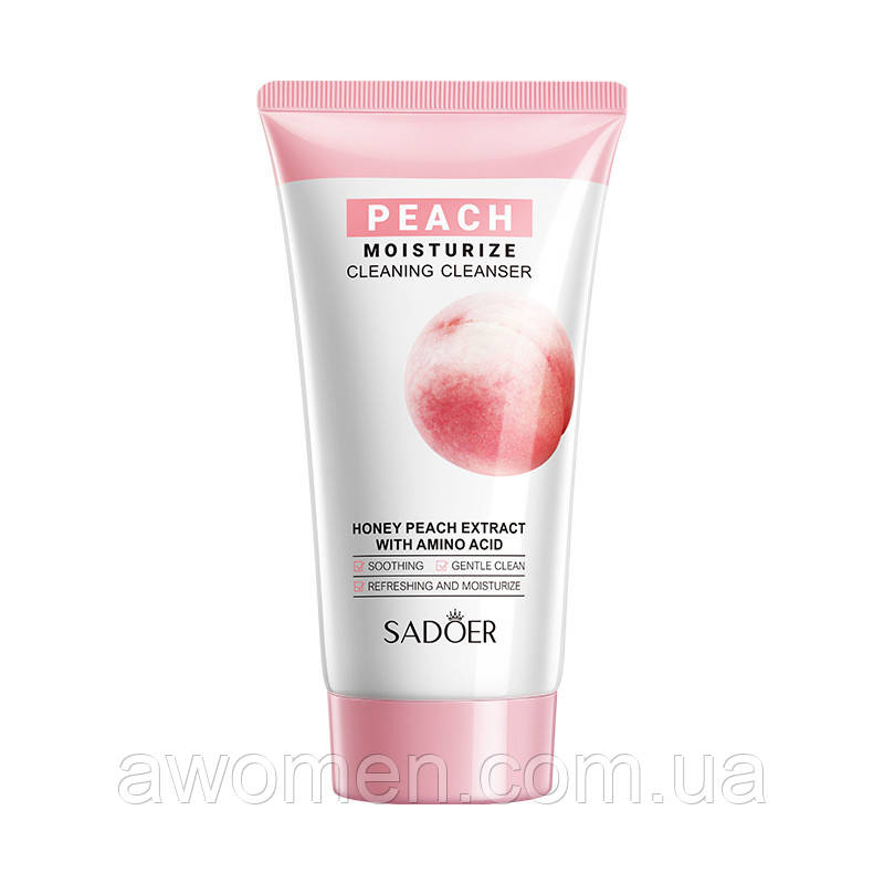 Пінка для обличчя Sadoer Honey Peach Extract з екстрактом персика та меду 150 g