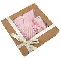 Набір дитячий банний Trendy Tot 03-01336 для дівчинки халат та 2 рушника рожевий - рожевий