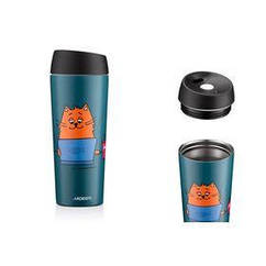 Термокухоль Ardesto Coffee time Red Cat, 450 мл, неіржавка сталь, синій (AR2645CG)