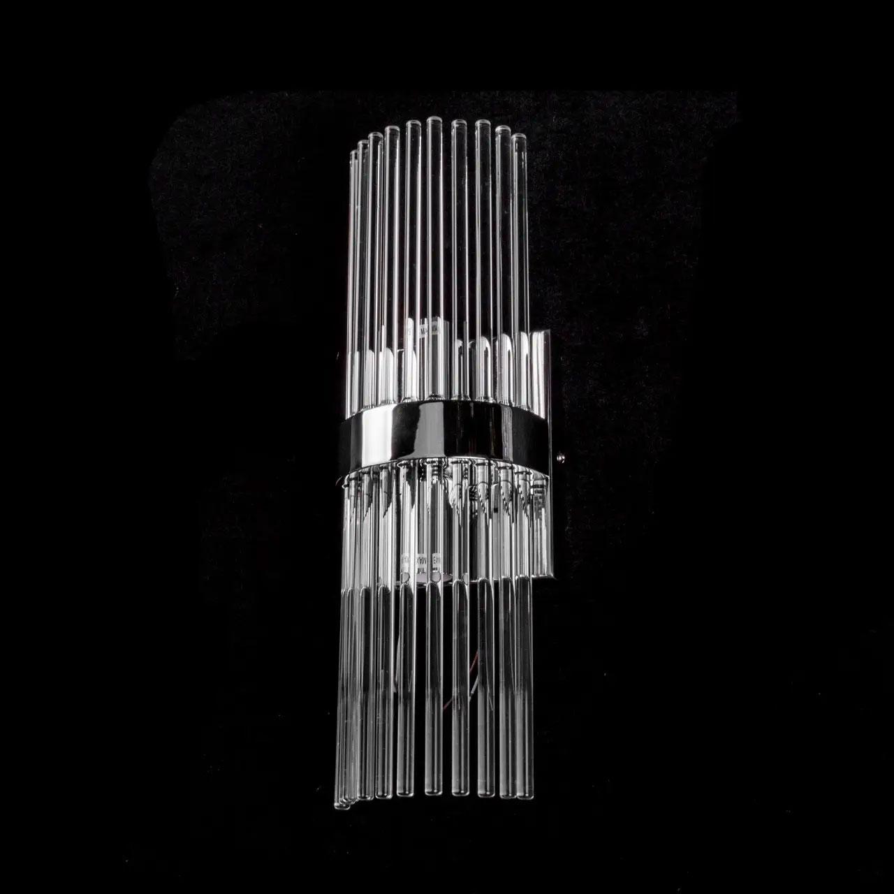 Бра скляне на 2 лампи E14 колір каркасу хром PM-P13-8236/2W/CH, фото 1