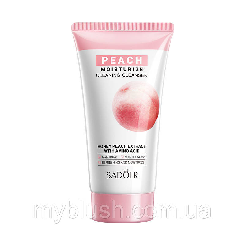 Пінка для обличчя Sadoer Honey Peach Extract з екстрактом персика та меду 150 g