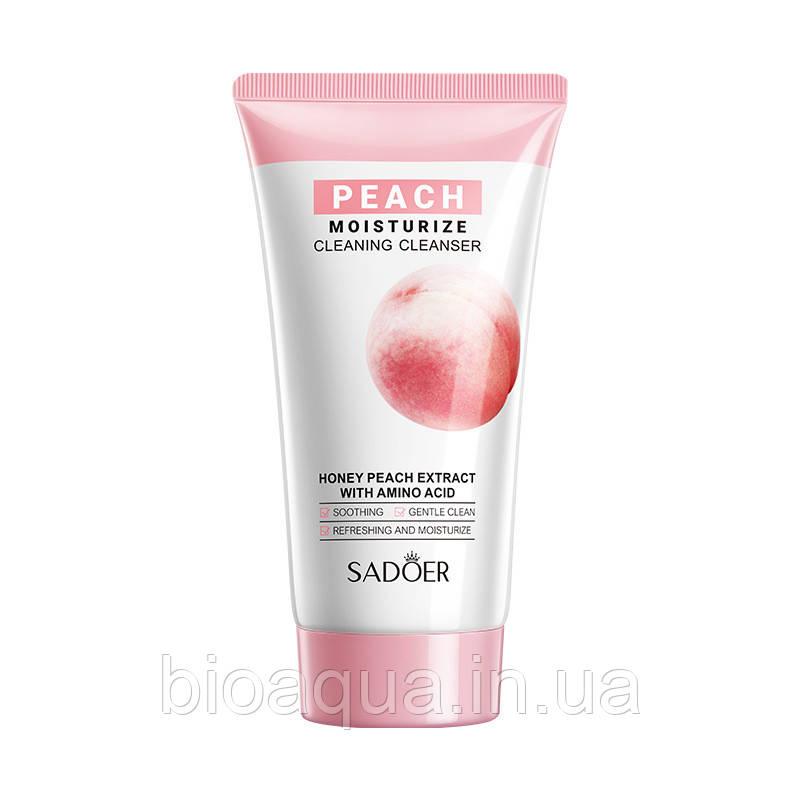 Пінка для обличчя Sadoer Honey Peach Extract з екстрактом персика та меду 150 g