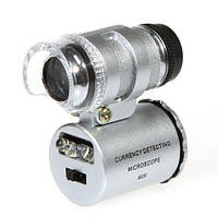 Мікроскоп 60X кишеньковий, лупа з підсвічуванням p