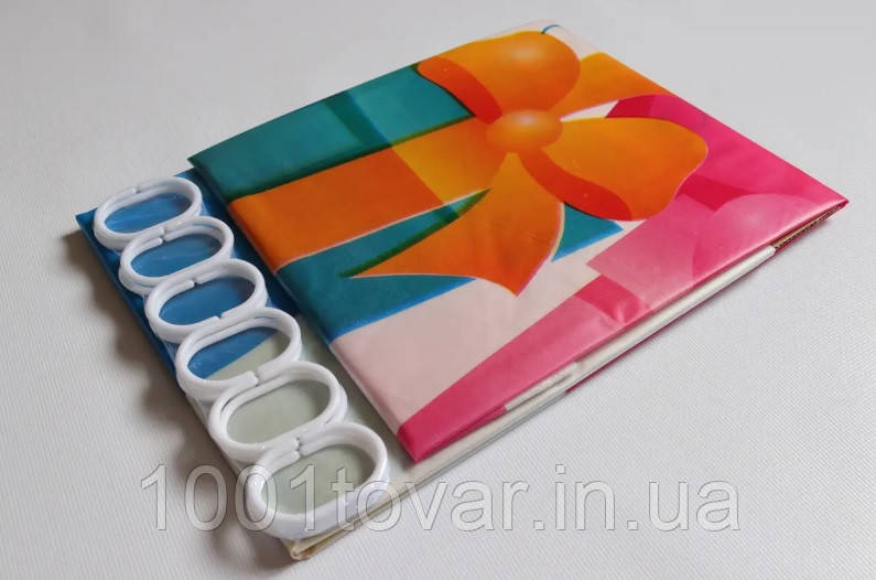 Шторка для ванної кімнати напівпрозора PEVA, розмір 180х180 см., фото 1