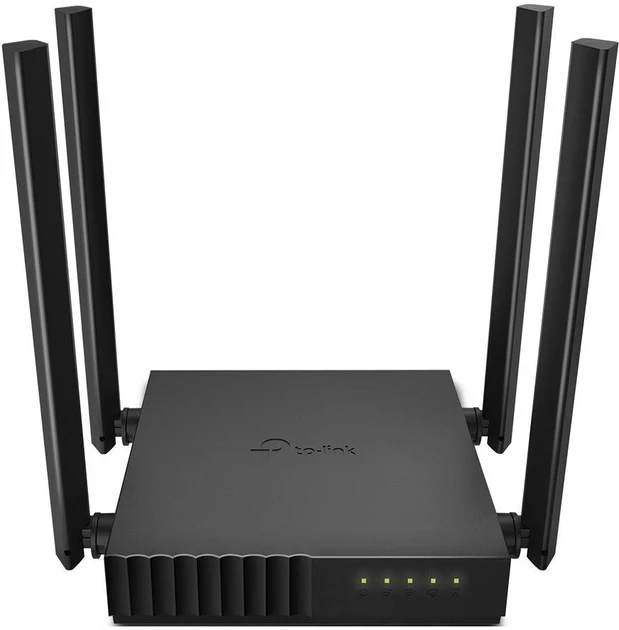 Роутер TP-LINK Archer C54, Black, Wi-Fi 802.11a/b/g/n/ac, до 1167 Mb/s, 2.4/5GHz, 4x10/100 Mb/s, RJ45 10/100Mb/s, 4 зовнішні незні