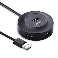 USB-хаб Ugreen USB 2.0 hub 4 порти 0.25М Black (CR106) КОД: 043