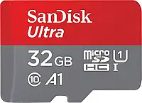 Карта памяти Sandisk 32Gb microSD Sandisk Ultra Class 10 A1 (флешка для телефона, фотоаппарата) + адаптер КОД: