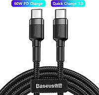 Кабель Baseus Cafule Series 60W PD2.0 Flash Charge USB-C 2m (CATKLF-KAG1) КОД: 083