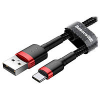 Кабель зарядный BASEUS Cafule Cable USB for Type-C 0.5 м Red/Black (CATKLF-A91) КОД: 112