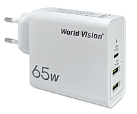 Зарядний пристрій World Vision 65W PD Charger p