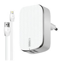 Зарядное устройство Intaleo TCG242 (2USB2,4A) + Lightning cable white (1283126477454) c