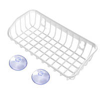 Простий зливний кошик для раковини, кухонна полиця для зберігання з присоском, полиця для ванної кімнати КОД: 207