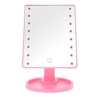 Настольное зеркало с подсветкой Large 16 LED Mirror 5308, розовое p