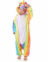 Детская пижама кигуруми Единорог радужный 140 см p