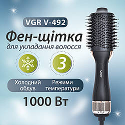 Випрямляч стайлер для волосся з іонізацією 3 температури 1000 Вт професійна фен гребінець VGR V-492