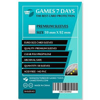 Протектор для карт Games7Days 59 х 92 мм, Euro, 50 шт (PREMIUM) (GSD-025992) l