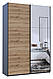 Шафа-купе "G-Caiser" 160х60х240 см. 1 ДСП/1 дзеркало/3 частини, Графіт/Дуб Евок, фото 5
