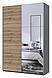 Шафа-купе "G-Caiser" 160х60х240 см. 1 ДСП/1 дзеркало/3 частини, Графіт/Дуб Евок, фото 2