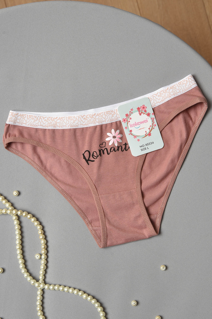 Труси жіночі з написом пудрового кольору р.L 172171S, фото 1