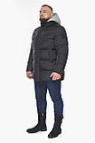 Куртка міцна чоловіча чорна на зиму модель 64550, фото 4